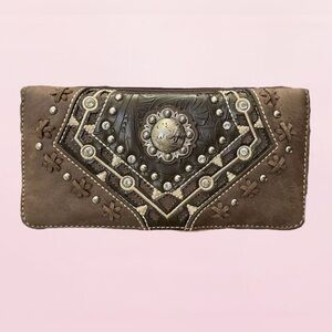 American Bling Southwest Style Embellished Long Wallet NWOT
